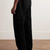 Heavyweight Straight-Leg Structured-Fleece Cotton-Jersey Drawstring Cargo Trousers - BK