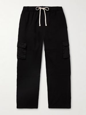Heavyweight Straight-Leg Structured-Fleece Cotton-Jersey Drawstring Cargo Trousers Heavyweight Straight-Leg Structured-Fleece Cotton-Jersey Drawstring Cargo Trousers