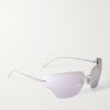Signature Geometric Silver-Tone Sunglasses - FR Signature Geometric Silver-Tone Sunglasses - FR