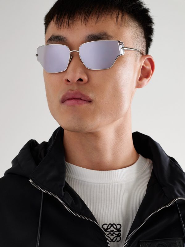 Signature Geometric Silver-Tone Sunglasses - OU Signature Geometric Silver-Tone Sunglasses - OU