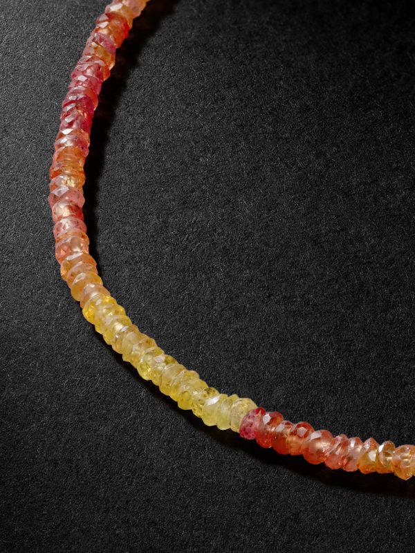 Gold Beaded Sapphire Necklace - CU Gold Beaded Sapphire Necklace - CU