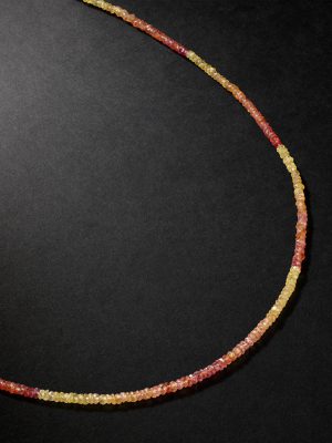 Gold Beaded Sapphire Necklace Gold Beaded Sapphire Necklace