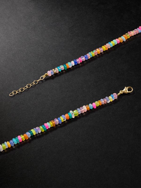 Gold Opal Beaded Necklace - BK