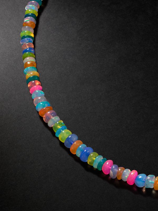Gold Opal Beaded Necklace - CU