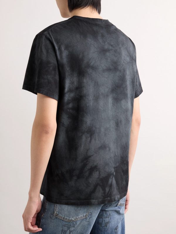 Logo-Embroidered Tie-Dyed Cotton-Jersey T-Shirt - BK