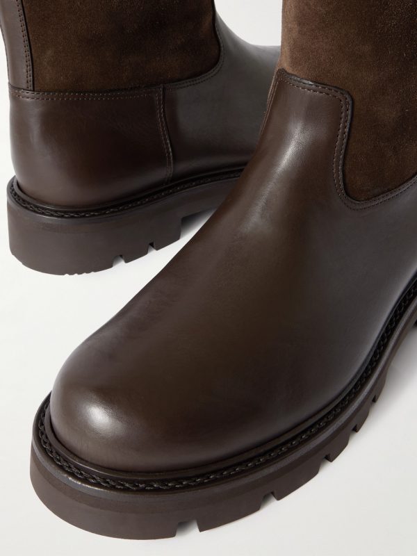 Suilven Walk Shearling-Lined Suede and Leather Boots - CU