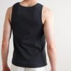 Ribbed Stretch-Organic Cotton-Jersey Tank Top - BK Ribbed Stretch-Organic Cotton-Jersey Tank Top - BK