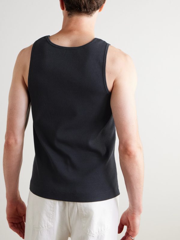Ribbed Stretch-Organic Cotton-Jersey Tank Top - BK Ribbed Stretch-Organic Cotton-Jersey Tank Top - BK