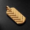 Chevron Tag Brushed 18-Karat Gold Pendant - BK Chevron Tag Brushed 18-Karat Gold Pendant - BK