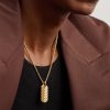Chevron Tag Brushed 18-Karat Gold Pendant - E1 Chevron Tag Brushed 18-Karat Gold Pendant - E1
