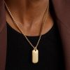 Chevron Tag Brushed 18-Karat Gold Pendant - FR Chevron Tag Brushed 18-Karat Gold Pendant - FR