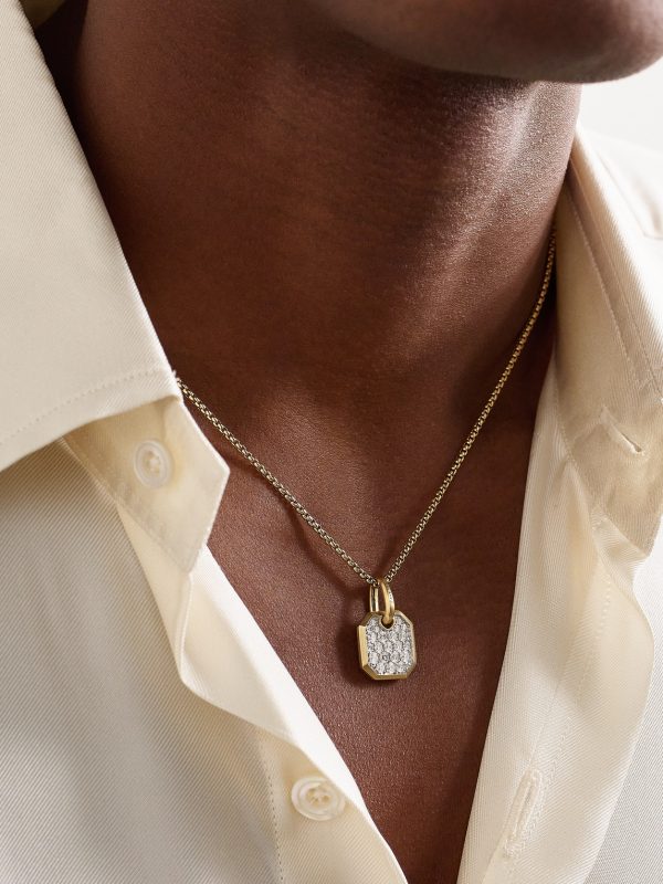 Octagonal Amulet 18-Karat Gold Diamond Pendant - FR Octagonal Amulet 18-Karat Gold Diamond Pendant - FR