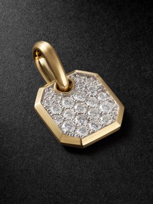 Octagonal Amulet 18-Karat Gold Diamond Pendant
