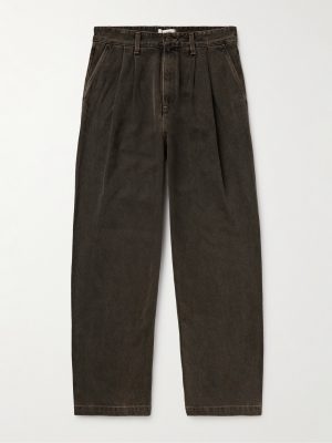 Slater Straight-Leg Pleated Jeans Slater Straight-Leg Pleated Jeans