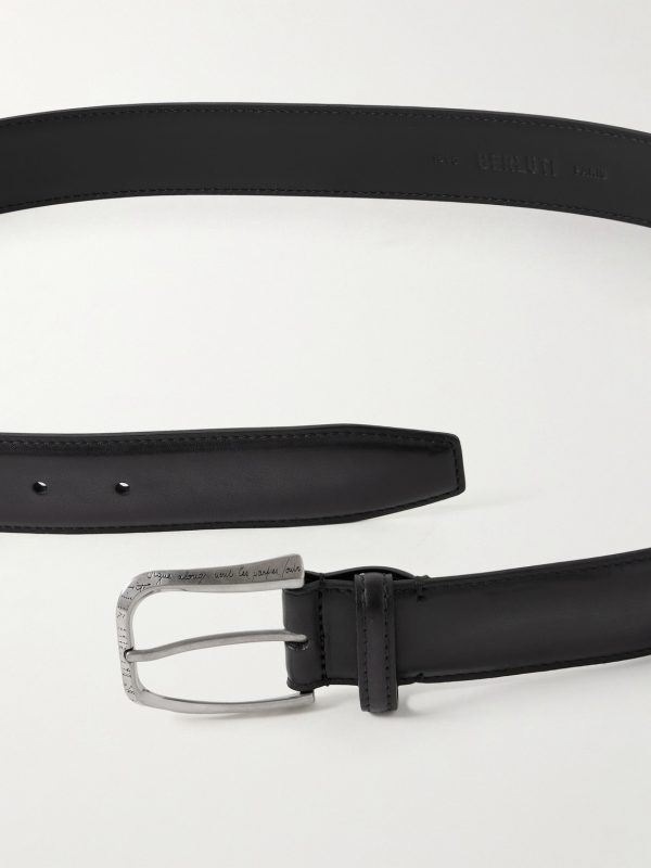 Curve 3.5cm Scritto Venezia Leather Belt - E1 Curve 3.5cm Scritto Venezia Leather Belt - E1