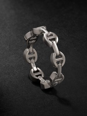 Dame Tri-Link 18-Karat White Gold Ring
