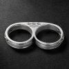 Bonded Double Barrel Knuckle Sterling Silver Ring - BK