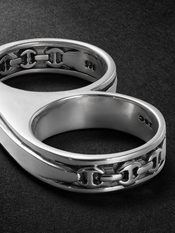 Bonded Double Barrel Knuckle Sterling Silver Ring - CU