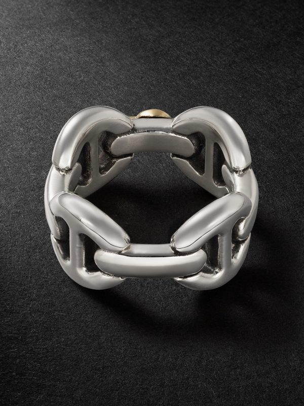 Affix Quad Sterling Silver and 18-Karat Gold Ring - BK