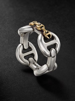 Affix Quad Sterling Silver and 18-Karat Gold Ring Affix Quad Sterling Silver and 18-Karat Gold Ring