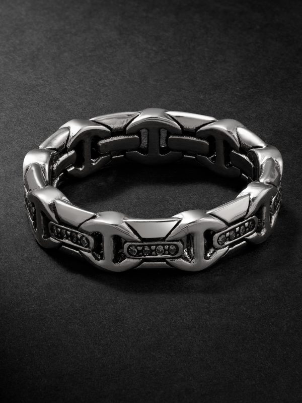Wall Dame Sterling Silver Diamond Ring - BK