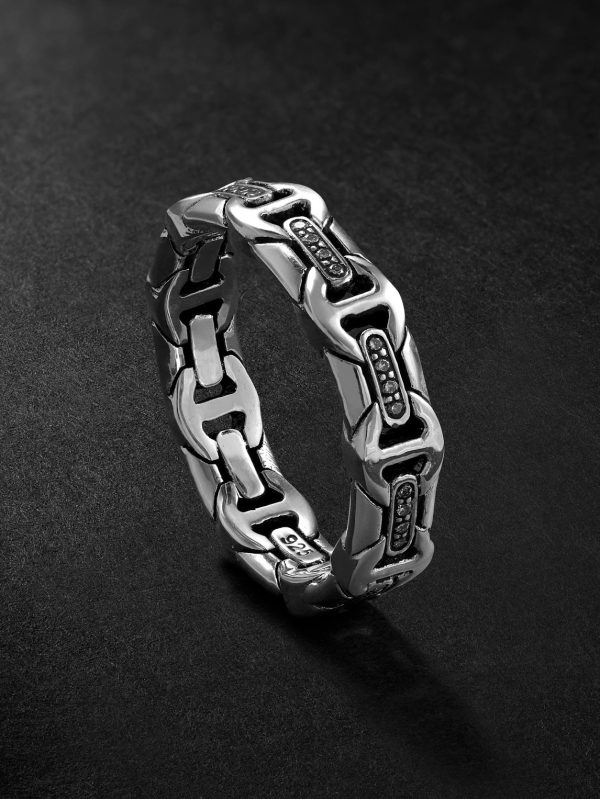 Wall Dame Sterling Silver Diamond Ring