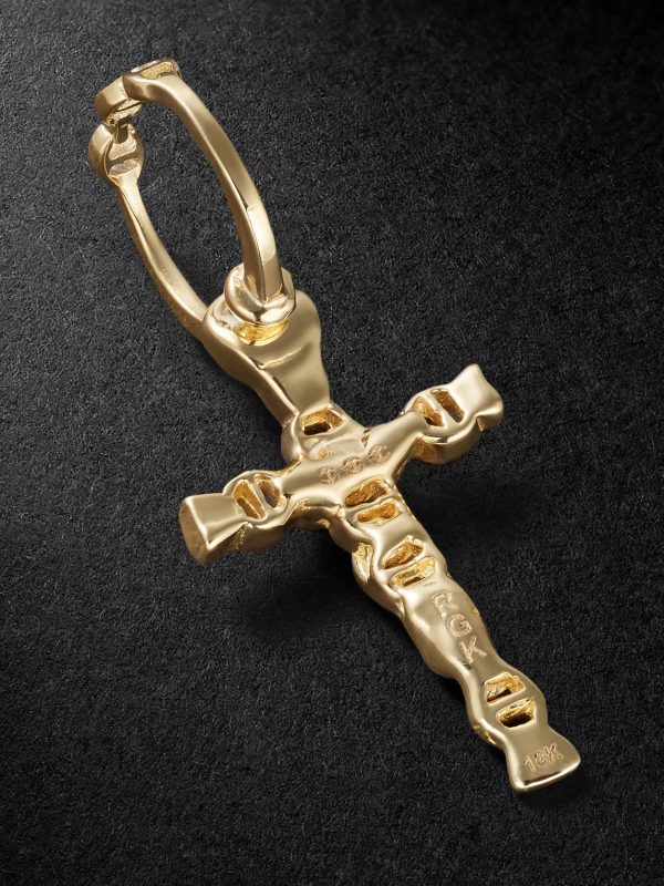 Sacred Cross 18-Karat Gold Diamond Pendant - BK Sacred Cross 18-Karat Gold Diamond Pendant - BK