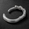 18-Karat White Gold Diamond Single Hoop Earring - BK 18-Karat White Gold Diamond Single Hoop Earring - BK