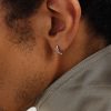 18-Karat White Gold Diamond Single Hoop Earring - FR 18-Karat White Gold Diamond Single Hoop Earring - FR