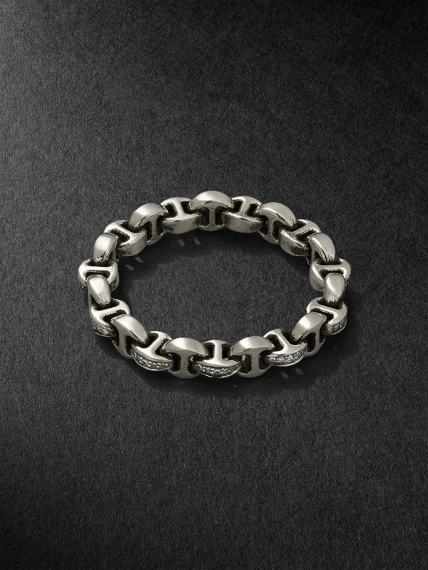 Strut Sterling Silver Diamond Ring - BK Strut Sterling Silver Diamond Ring - BK