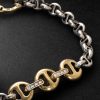 Sterling Silver and 18-Karat Gold Diamond Bracelet - CU Sterling Silver and 18-Karat Gold Diamond Bracelet - CU