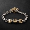 Sterling Silver and 18-Karat Gold Diamond Bracelet Sterling Silver and 18-Karat Gold Diamond Bracelet