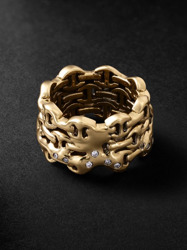 Sacred Melted Series 18-Karat Gold Diamond Ring - BK Sacred Melted Series 18-Karat Gold Diamond Ring - BK