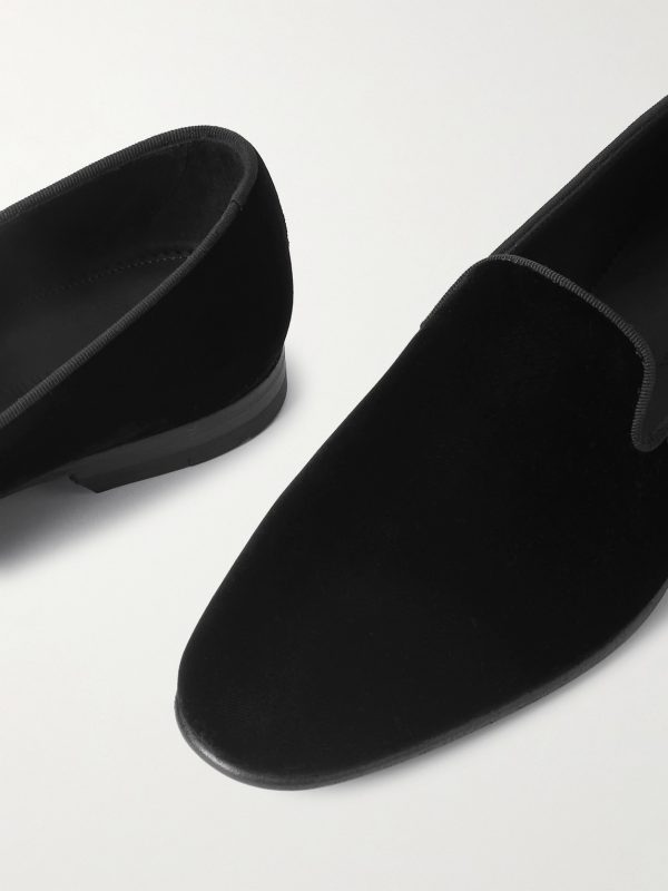 Mario Grosgrain-Trimmed Velvet Loafers - CU