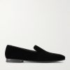 Mario Grosgrain-Trimmed Velvet Loafers