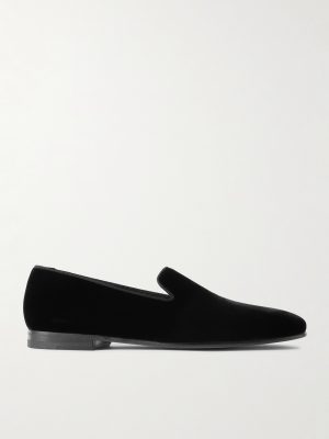 Mario Grosgrain-Trimmed Velvet Loafers