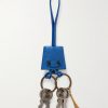 Le City Embellished Textured-Leather, Silver- and Gold-Tone Key Fob - BK Le City Embellished Textured-Leather, Silver- and Gold-Tone Key Fob - BK