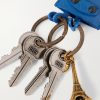 Le City Embellished Textured-Leather, Silver- and Gold-Tone Key Fob - CU Le City Embellished Textured-Leather, Silver- and Gold-Tone Key Fob - CU