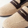 Padstow Collapsible-Heel Leather-Trimmed Raffia Loafers - CU Padstow Collapsible-Heel Leather-Trimmed Raffia Loafers - CU