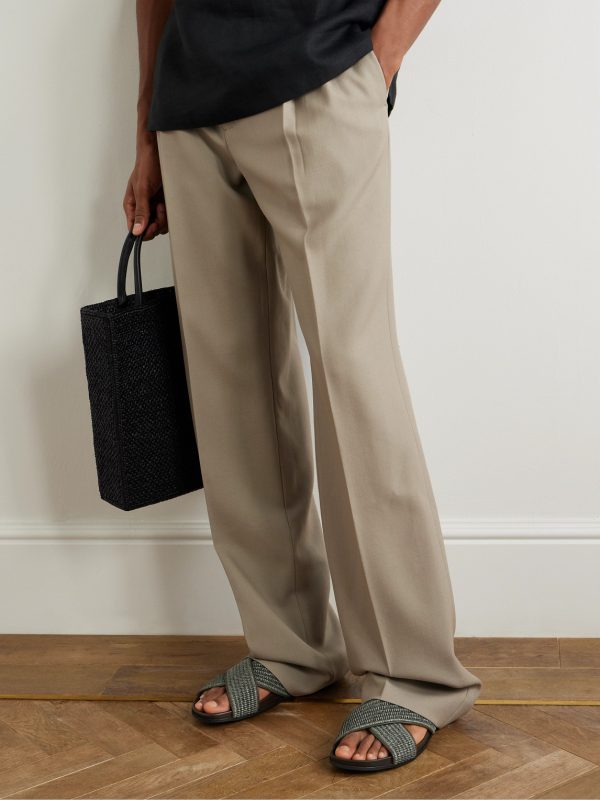 Chiltern Leather-Trimmed Raffia Sandals - OU Chiltern Leather-Trimmed Raffia Sandals - OU