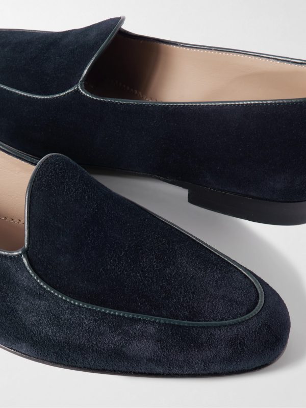 Modena Leather-Trimmed Suede Loafers - CU Modena Leather-Trimmed Suede Loafers - CU