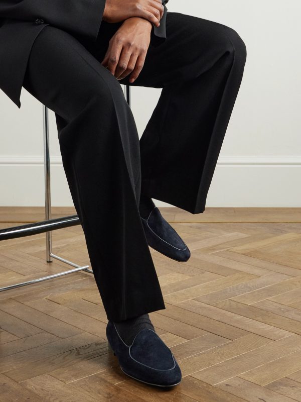 Modena Leather-Trimmed Suede Loafers - OU Modena Leather-Trimmed Suede Loafers - OU