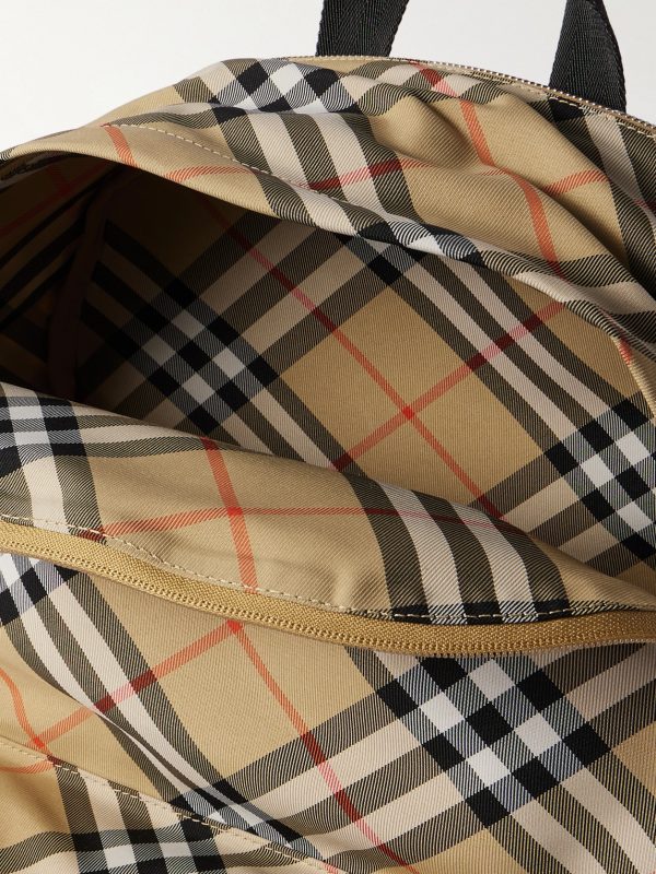 Checked Coated-Canvas Backpack - E1 Checked Coated-Canvas Backpack - E1