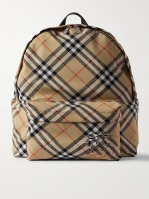 Checked Coated-Canvas Backpack