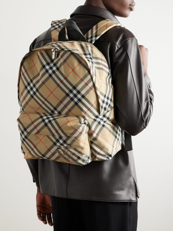 Checked Coated-Canvas Backpack - OU Checked Coated-Canvas Backpack - OU