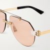 Aviator-Style Gold- and Silver-Tone Sunglasses - CU Aviator-Style Gold- and Silver-Tone Sunglasses - CU