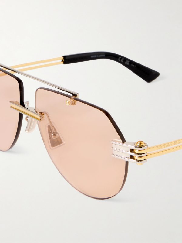 Aviator-Style Gold- and Silver-Tone Sunglasses - CU Aviator-Style Gold- and Silver-Tone Sunglasses - CU