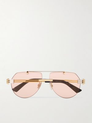 Aviator-Style Gold- and Silver-Tone Sunglasses