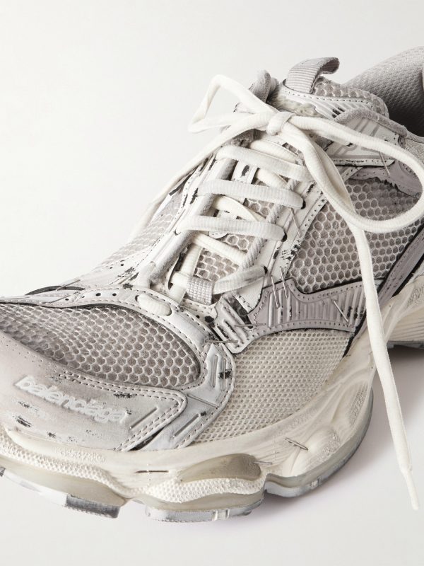 Stapler Distressed Mesh and Rubber Sneakers - CU