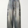 Y2K Wide-Leg Distressed Printed Jeans Y2K Wide-Leg Distressed Printed Jeans